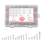 425 Pcs 410 Stainless Steel Self-Tapping Screws, #8 #10 Self-Drilling Set