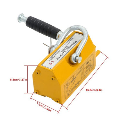 440lbs/200kg Permanent Magnetic Lifter 2.5 Safety Factor Lifting Magnet Yellow
