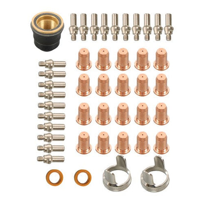 Plasma Cutting Torch Tips Electrode Shield Cap 45 Pcs IPT-60 PT-60 IPT-40 PT40