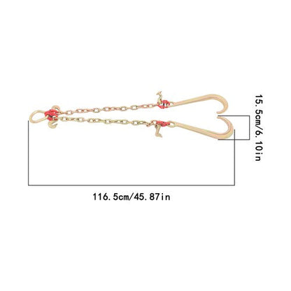 5/16in*2ft G80 Chain Double Limb Hook Chain Fracture Strength 9260lbs T J Hook