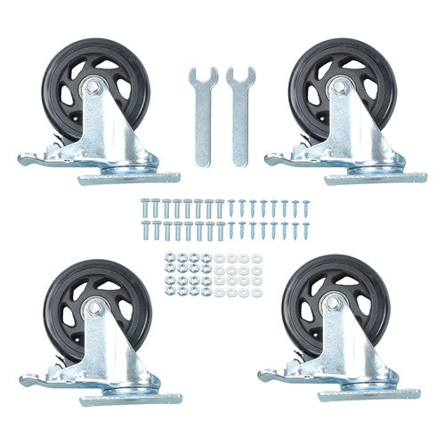 4 Inch Caster Wheels Heavy Duty with Brake,2200Lbs,Swivel Plate Casters Set Of 4