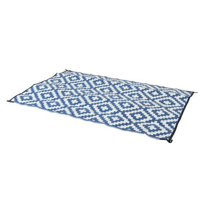 Outdoor Plastic Straw Rug For Camping Outdoor Carpet 5x9FT Navy Blue White