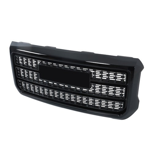 Gloss Black Front Grille For GMC Sierra 2500HD 3500HD Denali 2015-2019 Plastic