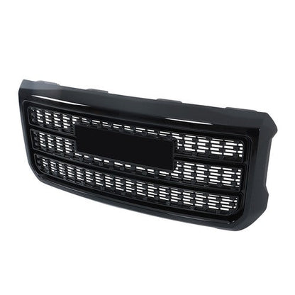 Gloss Black Front Grille For GMC Sierra 2500HD 3500HD Denali 2015-2019 Plastic