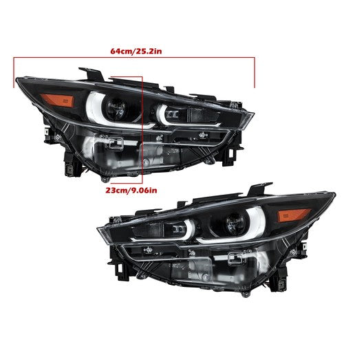Headlamps Headlights Assembly For 2022-24 Mazda CX-5 Left+Right Non-AFS&LED DRL