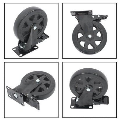 4 × 6" Heavy Duty Caster 360° steering Black W/Brake Quiet, Smooth