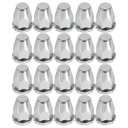 Wheel Axle Hub Cover Kit Semi Truck Wheel Front 33mm Nut Covers Set 2 Of Chrome
