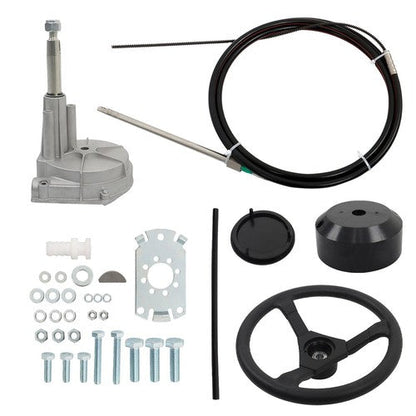 New 15 FT Boat Rotary Steering System Outboard Kit Marine W/ 12.4" Wheel SS13715