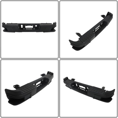 Rear Step Bumper Black For 2015-2022 Chevy Colorado Canyon W/o Sensor Holes