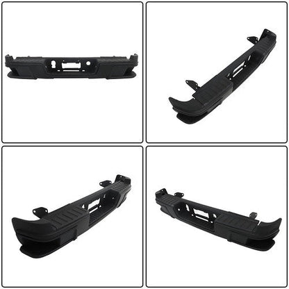 Rear Step Bumper Black For 2015-2022 Chevy Colorado Canyon W/o Sensor Holes