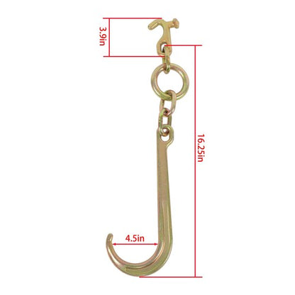 15 Inch G70 J Hook w/T-J Hook 5400 Lbs Working Load Limit Towing Hooks