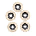 5PCS 4.5"×7/8" Felt Flap Disc Polishing Flap Discs Wool Flap Buffing Wheel Pad
