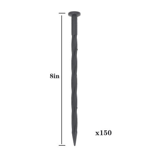 Landscape Edging Anchoring Garden Stakes Lawn Yard 150 Pcs Plastic Spikes 8 Inch