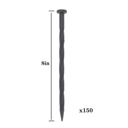 Landscape Edging Anchoring Garden Stakes Lawn Yard 150 Pcs Plastic Spikes 8 Inch