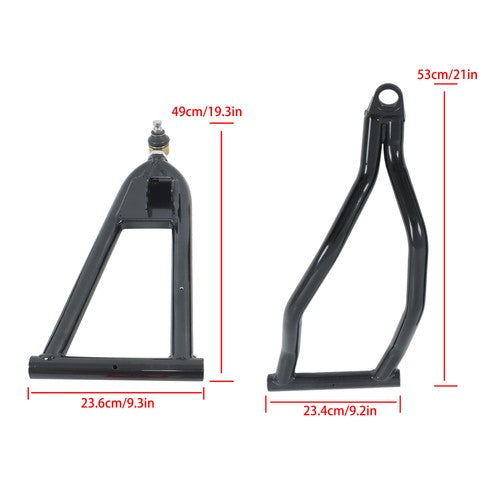 High Clearance 1.5" Forward A-Arm - BLACK For Polaris RZR S 800 / 4 800