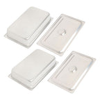 Restaurant Steam Table Pans 2 Pack Full Size 4 Inch Deep Thickened with Lid