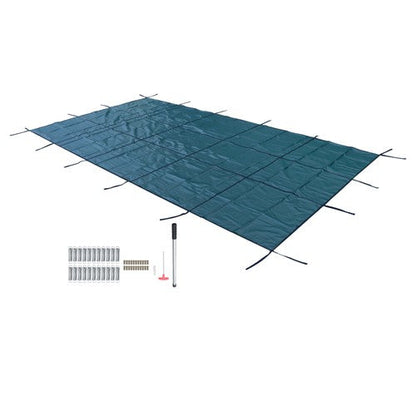 Safety Pool Cover Fits 14FTx26FT Inground Swimming Pools For Backyard Yard Green