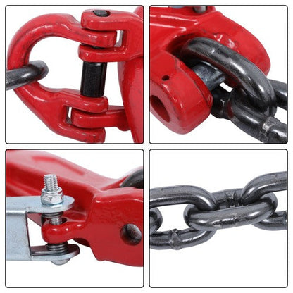 Double Legs Lifting Chain Sling 3/8"x 5' w/ Grab Hook 4Ton/8800lbs Capacity G80