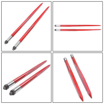 For Tractors Loaders 2pcs Hay Bale Spear 43" 3000 lbs Capacity Spike Fork