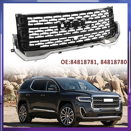 84818781 Front Upper Grille Chrome Black for 2020-2023 for GMC Acadia