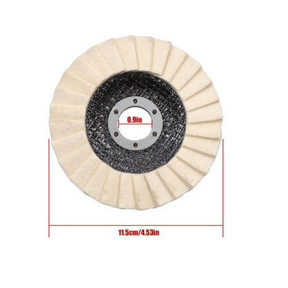 5PCS 4.5"×7/8" Felt Flap Disc Polishing Flap Discs Wool Flap Buffing Wheel Pad