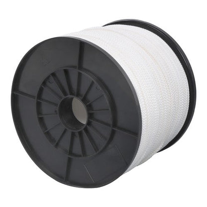 1/8 Inch Hollow Braid Polypro Rope 1000FT 350 Pounds Tensile Strength White