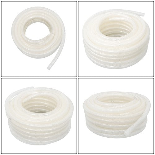 High Pressure Water Hose 50FT Braided Clear PVC Vinyl Tubing 1/2" ID 3/4" OD