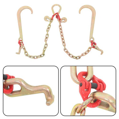 T J Hook Double Limb Hook Chain 5/16in*2ft G80 Chain Fracture Strength 9260lbs