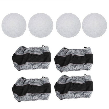 Tyre Cases+Tyre Bags Car Cover 4Pcs New W/ Handheld For Gray 420D And Black 600D