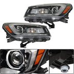 Headlights Halogen W/LED Tube Headlamps For GMC Acadia 2013-2016 2PCS Clear Lens