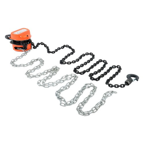 Manual Chain Hoist | 1 Ton / 2200 lbs Capacity | 2 Hooks Red | 10ft / 3m Lift
