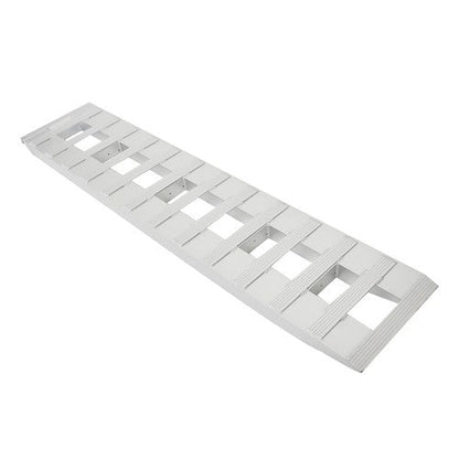 2Pcs 72'' × 14'' Aluminum Sliver Trailer Ramps 6500LBS Total Beavertail Hook End