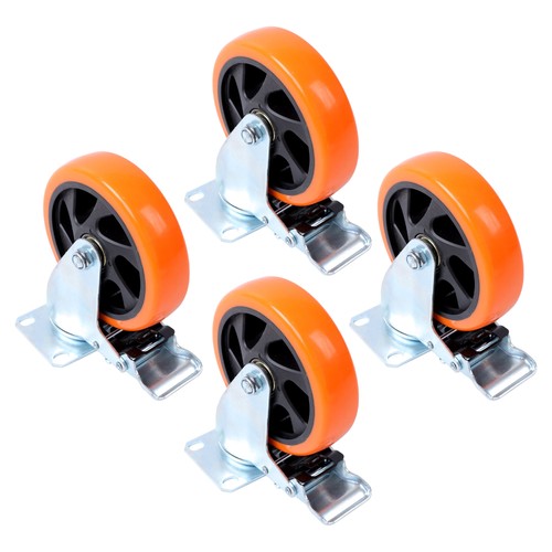 5 inch Swivel Caster Wheels with Dual Locking, Heavy Duty Castors Set of 4
