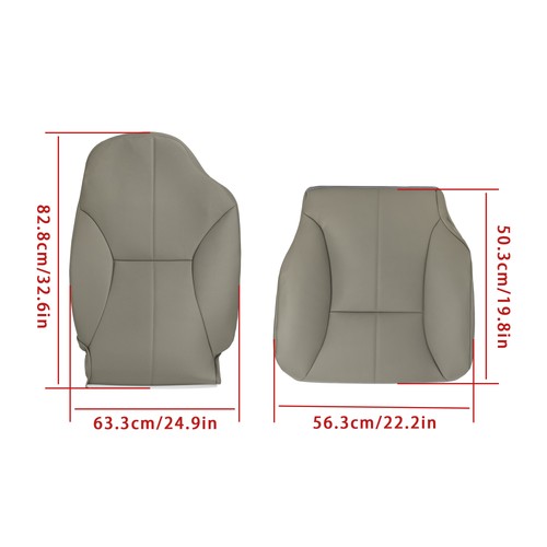 LH+RH Bottom & Top Leather Seat Cover For Dodge Ram 1500 2500 3500 1998-2002 NEW