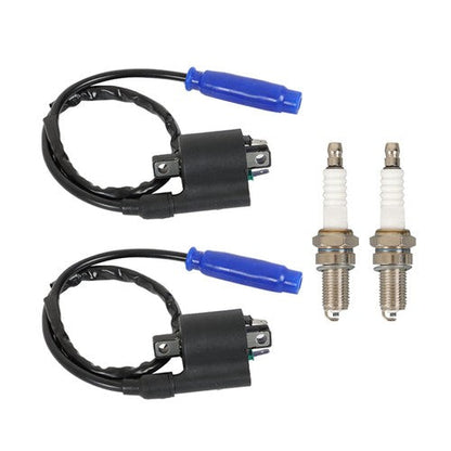 For Kawasaki 2X Ignition Coil Spark Plug & CAP Brute Force 750 KVF750 4x4i 08-22
