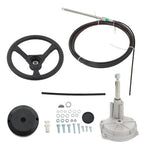 Marine Boat Rotary Steering System Outboard Kit 17 Feet & 17" Steering Cable USA
