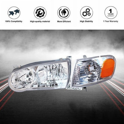 Headlights Replacement w/Corner Fit For Toyota 2001-2002 Corolla L+R Combo Set