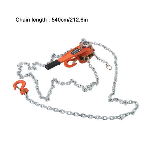 1.5 Ton Manual Lever Chain Hoist, 3300LB Capacity, 360° Hook, 20FT G80 Chain