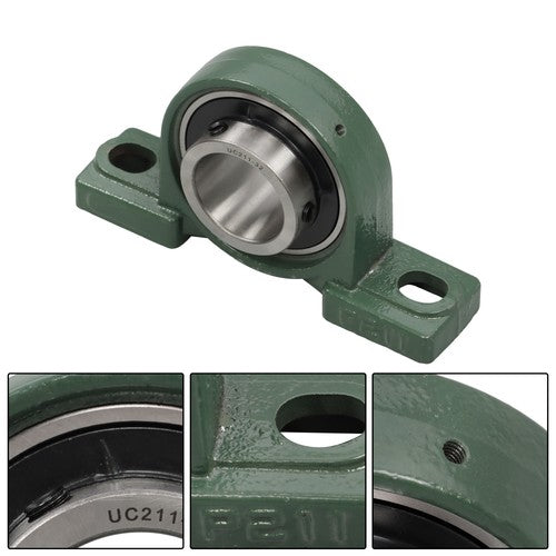 2PCS UCP211-32 Solid Base Pillow Block Bearing 2" Bore Self Aligning 2 Bolt