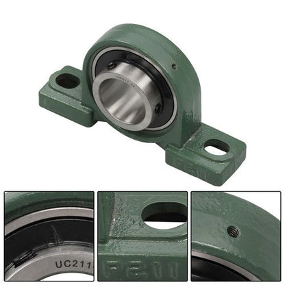 2PCS UCP211-32 Solid Base Pillow Block Bearing 2" Bore Self Aligning 2 Bolt