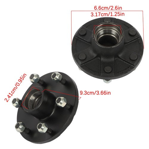 1 Set 6 - 5.5" Trailer Wheel Hub Kit For 3500 lb #84 Trailer Axle(4-Piece/Set)