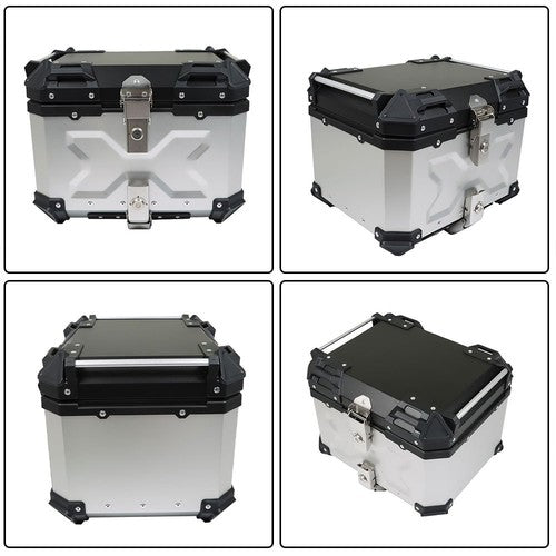 Motorcycle Aluminum Trunk Rear Top Case Luggage Tour Tail Tool Box Lock 45L NEW
