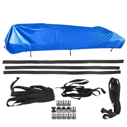 21-24Ft Waterproof Pontoon Boat Cover Trailerable Heavy Duty Fabric Blue New