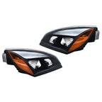 For Freightliner Cascadia Full LED Black Housing Headlights Headlamps 2018-2023