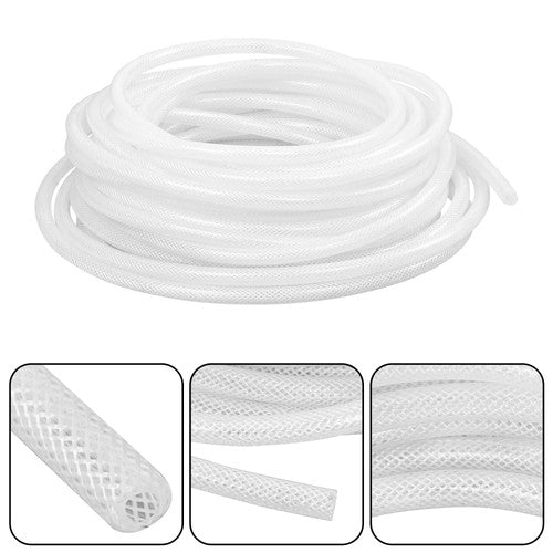 Plastic Vinyl Tubing 50 ft High Pressure Clear Braided Hose 1/4" ID × 7/16" OD