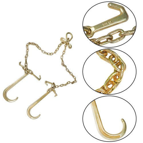 FIT For G70 5/16" V-Chain Bridle w/ 15" Large J Hooks,J-Hook w/ Grab Hooks 3' US