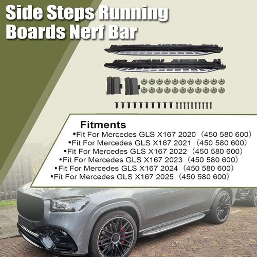 Side Steps Running Boards Nerf Bar For Mercedes GLS X167 2020-2025 450 580 600