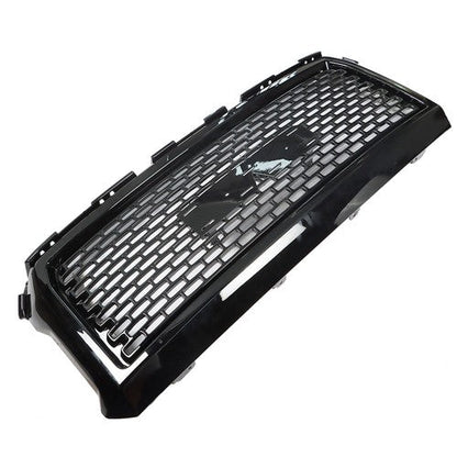For GMC Sierra 1500 2014 2015 Front Hood Mesh Grill Glossy Black Plastic Durable