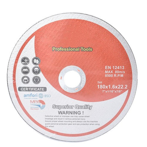 100 Pcs 7"x1/16"x7/8" Cut-off Wheel - Metal & Stainless Steel Cutting Discs