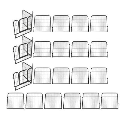 24 Panels 24x24 inch Dog Playpen Crate Fence Pet PlayPen Exercise Cage